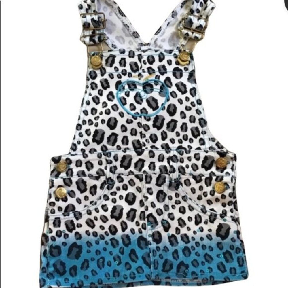 APPLE BOTTOMS Picked Fresh Daily Girls Cheetah Jumper Dress 6 to 9 months
